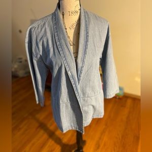 Eileen Fisher Denim Organic Cotton Open Jacket